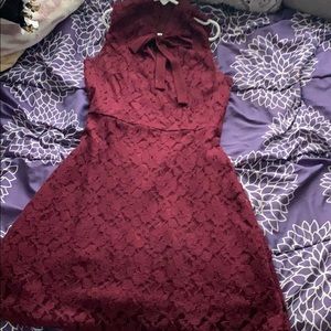 Maroon lace dress